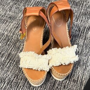 See By Chloe Tan and Cream Espadrilles